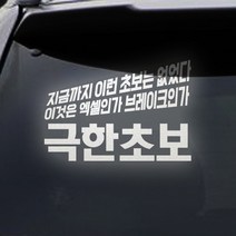 트웬티팩토리 초보운전 스티커 극한초보 흰색반사지