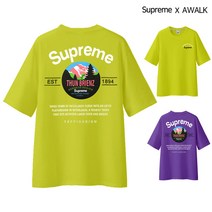 슈프림 오버핏 반팔티 M-5XL 남녀공용 빅사이즈 5부 반팔 티셔츠 턴 스웻셔츠