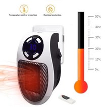 욕실 난방기 온열기 다용도 히터 사무실 화장실 온풍기 벽면 콘센트 미니 전기 공기 500W 강력한 송풍기 방 난방 난로 휴대용 홈 라디에이터 겨울 기계, 02 White with Remote_01 미국