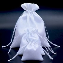 화이트 실크 쥬얼리 악세서리 포장 조리개 복 주머니 선물 가방 파우치 더스트백 16x20