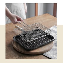 가정 캠핑용 직화구이 스텐석쇠그릴팬 구이용 돌판 가래떡 구이 고기불판 철판