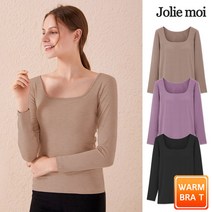 줄리모아 올인원 소프트 스퀘어넥 캡내장 발열브라티(M-XL)