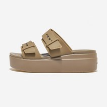 크록스 브루클린 버클 로우 웨지 KHAKI