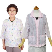 여름플라워칠부자켓가디건 8090대할머니여름옷의류