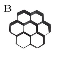 시멘트 금형 수동 포장 콘크리트 재사용 가능한 DIY 플라스틱 경로 메이커 정원 돌 도로 장식, [02] 30x30 Hexagon