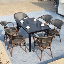 카페 2인 정원 원목 야외 테이블 세트 야외 원형 옥상파고라 테라스 롤 테라스원형 플라스틱 테라스, 육의자+120x80CM 모음목장탁자