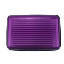 RFID NFC 복사기 2021 새로운 알루미늄 금속 은행 카드 차단 하드 케이스 지갑 신용 카드 안티 rfid 스캐닝 남성과 여성용 보호 홀더, 자주색