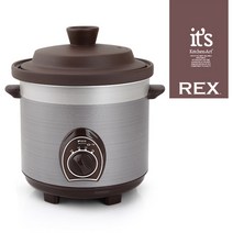 REX 키친아트 렉스 3.5L 슬로우 쿠커 대용량 찜기 온도조절 세라믹 내열 전기 냄비, 단품