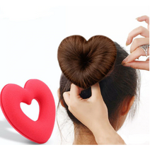 하트 당고 똥머리 올림 짧은 긴 단발머리 밴드 도넛링 스펀지, 옐로우