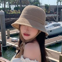 유토밸런 리본 끈 넓은챙 지사 보넷 라피아햇 여름 모자 버킷햇