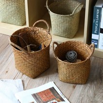 라탄바구니 빨래 옷보관함 수건 과일 라탄정리함 수납바구니 집들이선물, 04, 주황색