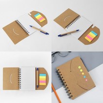 써클커버 볼펜수첩 브라운 수첩볼펜세트 메모수첩 사무용수첩 수첩세트 작은수첩 수첩