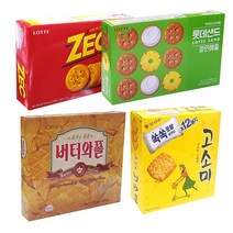 버터와플+제크+고소미+롯데샌드-사무실 학교 과자 간식