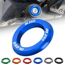 스즈키 DL250 V-STROM 바이크 오토바이 액세서리 점화 스위치 커버 링 키 CNC 알루미늄 V STROM DL 250 서클 캡, [12] 빛 Blue