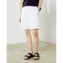 22SS 화이트 퍼피자수 면혼방 밴딩숏팬츠 HZPA2B502WT