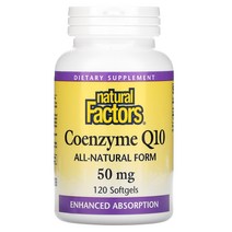 코큐10 코엔자임 큐10 coq10 내추럴팩터스 q10 50mg 120 소프트젤 코엔자임 코큐텐