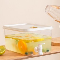 탄산음료디스펜서 3l5l 냉장고 차가운 주전자 수도꼭지가있는 대형 주전자 과일 병 냄비, 3.5리터 클리어