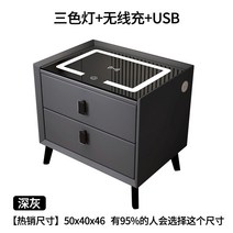스마트 협탁 서랍장 북유럽 미니 침대 거실 모듈 엔틱 테이블 인테리어 침대옆, ., 다크그레이 무드등 무선충전 USB