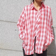지지미 긴팔 여성 남방 셔츠 체크 여름