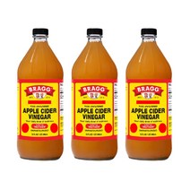 천연 자연 발효 식초 다이어트 브래그 사과초모식초 946ml 3병 유기농 애플사이다비니거, 1세트