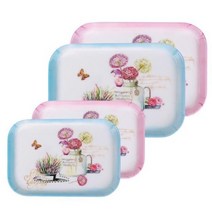 멜라민 사각 쟁반 소 수국, 블루