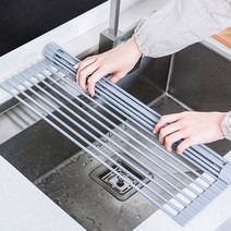 드림데코 롤업 접이식 실리콘 식기건조대 드라잉 매트 싱크대 건조 롤매트