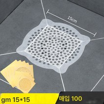 일회용 하수구 막힘방지 필터망 화장실 욕실 샤워실 배수구 모발 차단 누착 스티커, 100조각15Cm*15Cm범용