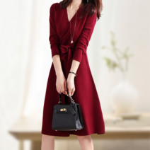 원피스 하이 웨스트 원피스 가을 겨울 여성복