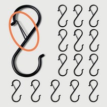 스탠다코 떨어지지 않는 다용도 S자고리 95mm, 블랙, 15개