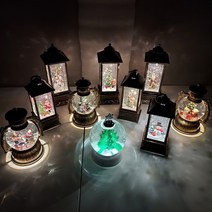 LED 사각 원형 랜턴 크리스마스 워터볼 스노우볼 오르골 선물 장식소품, 1.작은 사각 워터볼, 3.강아지