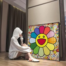 무라카미다카시 김나영액자 그림 신인작가그림 뱅크시 앤디워홀 액자프레임 SET 고급형, E, 골드