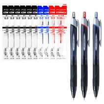 uni 제트스트림 볼펜 리필 세트, 0.38mm 볼펜 3개 리필 10개 세트