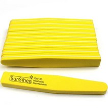 네일살균기 10 개/몫 Rhombus Halfmoon 양면 네일 파일 버퍼 100/180 연마 그라인딩 매니큐어 페디큐어 도구, 04 yellow