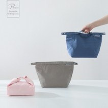 오너클랜 보온보냉 핸디 파우치 도시락가방 피크닉가방 런치백, 핑크