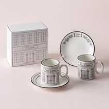 쓰임 메종드보네르 브런치세트 2종, 블루, 블루, 원형접시 + 머그