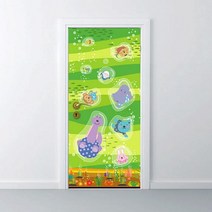 뭉키데코 뭉키데코 현관문시트지 에어프리1 _주주프렌즈_물방울 놀이1 (2934810)