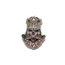 DIY Brass King Skeleton Skull Crown Man Knife 파라코드 비즈 끈 펜던트 EDC 키 체인 매듭 액세서리 황동 킹 스켈레톤 해골 크라운 남자 나이프