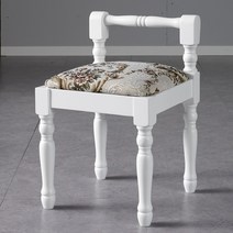 4203 SL겔러리 스툴 보조의자 화장대의자 간이의자 인테리어의자 원목의자 엔틱 빈티지 디자인 신라목재 다양한색상 아이보리 초코 브라운 블랙 화이트, 42]플라워-화이트