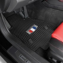 쉐보레 카마로 2016-2022 Lloyd Mats 헤비 듀티 시그니처 삼색 바닥 매트, 검은색, 2PC - 전면