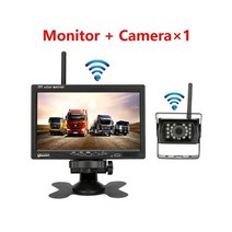 카플레이 모니터 무선 카링킷 차량 무선 리버스 카메라 트럭 7인치 LCD RV 트레일러 굴 삭 기 자동차 12V-2, 03 One Camera