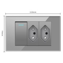 브라질 소켓 USB 2A 강화 유리 패널 충전식 내화 재료 가정용 전기 전원 플매트 카펫 러그 벽, [10] 2Brazilian socket