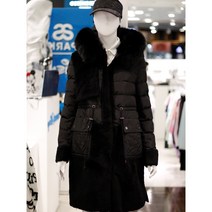 디즈니골프 F/W 가을 겨울 여성골프웨어 여자 덕다운패딩 폭스퍼 양털 오리털점퍼 DKN4LJCP0S32BK