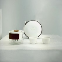 티센트 휴대용 1인가구 다기세트, 화이트, 1개