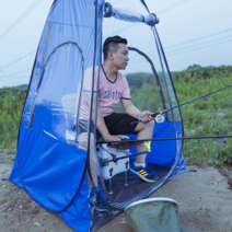 야외 얼음 겨울낚시 작은 격리 텐트, 주황색  메쉬 스크린