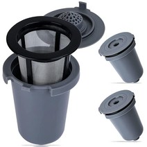 Cuisinart용 재사용 가능한 커피 필터 2개 Cuisinart SS-RFC 1인용 브루어 커피 메이커와 호환 그레이 홈 바리스타 필터 컵 BPA 프리 리필 가능한 컵 커, SS-RFC03