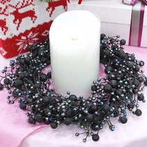 크리스마스 리스 캔들링 겸용 블랙 베리 열매 믹스 30cm 성탄절 파티 테이블 센터피스 장식