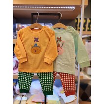 [동아쇼핑] 모이몰른 23년 봄 귀욤귀욤 깜찍한 동물나염 실내상하 외출가능 /면100% #여유있는 루즈핏 실내상하#0~7세상품@무형광~[M231NNH05P]클립토미싱글루즈상하