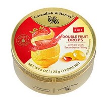 캐빈디쉬하비 더블프룻 레몬맛캔디 (딸기맛 필링) 175G, 1개