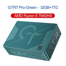 프리플로우 deskminix300 beelink arock x300 애즈락 Beelink AMD 라이젠 9 7940HS용 데스크탑 컴퓨터 GTR7 프로 미니 PC DDR5 32GB, 없음, 7.R9 7940HSGreen  미국