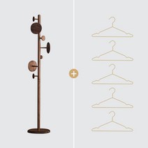 조립식 스텐드 행거 코트 모자 옷걸이 드레스룸 원목 HANG01, 06번-원반 외투걸이 - 옷걸이 5개